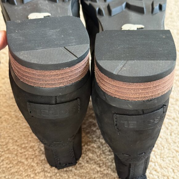 Sorel Emilie Leather Chelsea Boot Waterproof Black Bootie Size 8.5 #NL2671-010 - Picture 14 of 16